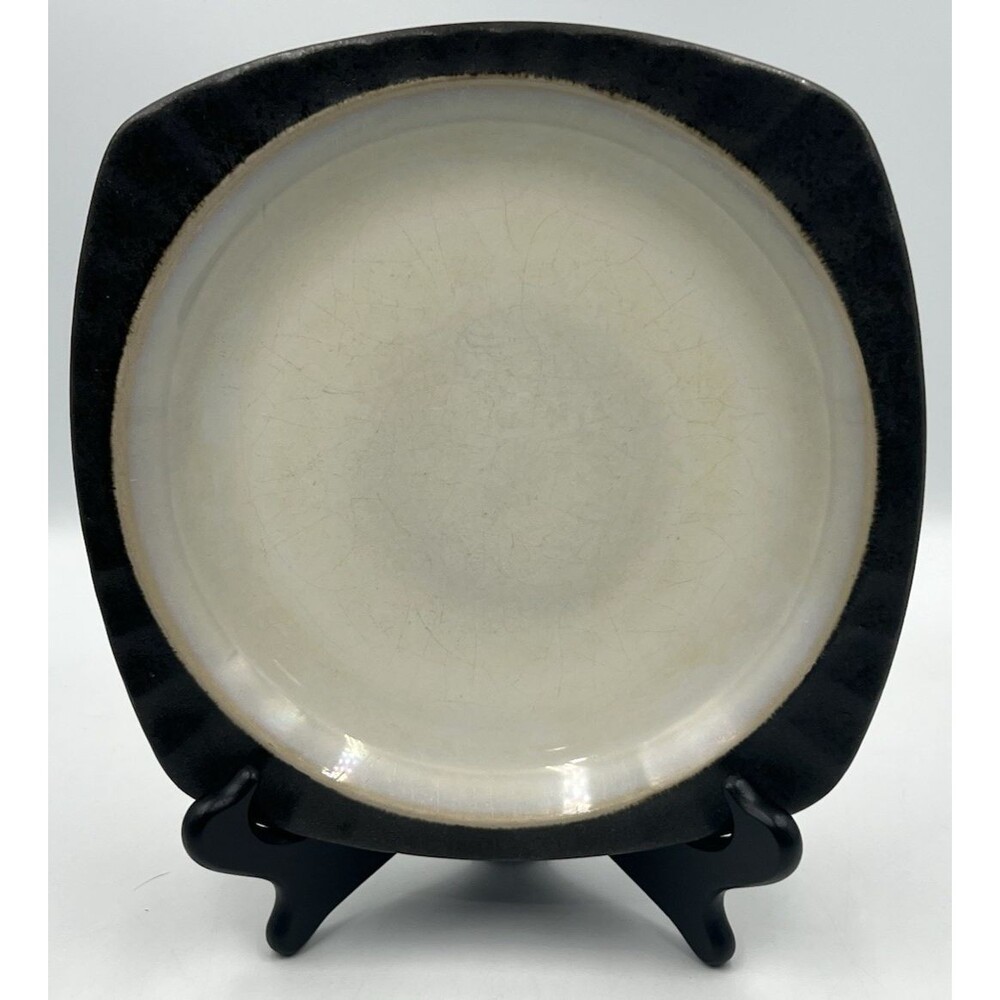 Sango Contrast Charcoal 8.75" Salad Plate 8.75" Ribbed Modern